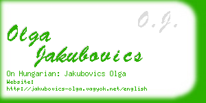 olga jakubovics business card